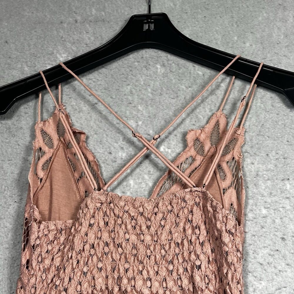 Free People Lace Slip Dress Womens Size XS Adella Dusty Rose Pink Ruffle Dress - Picture 8 of 12